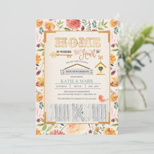 Uitnodiging voor herfst-Floral (Staand voorkant)