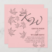 Uitnodiging voor herfst huwelijk laat bruin zaft r (Voorkant / Achterkant)