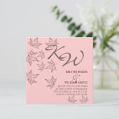 Uitnodiging voor herfst huwelijk laat bruin zaft r (Staand voorkant)