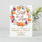 Uitnodiging voor herfst-huwelijksaankondiging en h (Staand voorkant)