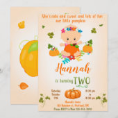 Uitnodiging voor herfst-jarige verjaardag (Voorkant / Achterkant)