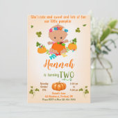 Uitnodiging voor herfst-jarige verjaardag (Staand voorkant)