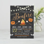 Uitnodiging voor herfst-oogst kampvuur (Staand voorkant)