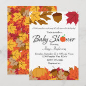 Uitnodiging voor herfst pompoen baby shower (Voorkant / Achterkant)
