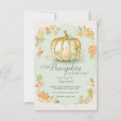 Uitnodiging voor herfst-pompoen babyshower (Voorkant)