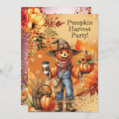 Uitnodiging voor herfst pompoen oogstfeest (Voorkant / Achterkant)