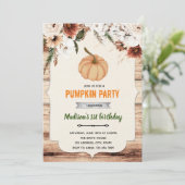 Uitnodiging voor herfst pompoenbos (Staand voorkant)