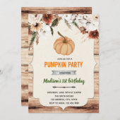 Uitnodiging voor herfst pompoenbos (Voorkant / Achterkant)