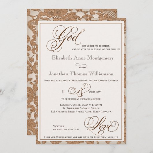 Uitnodiging voor herfst religieuze weddenschappen (Voorkant / Achterkant)