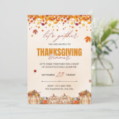 Uitnodiging voor herfst Thanksgiving diner (Staand voorkant)