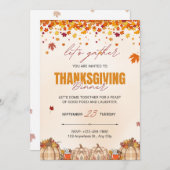 Uitnodiging voor herfst Thanksgiving diner (Voorkant / Achterkant)