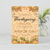Uitnodiging voor herfst Thanksgiving diner (Staand voorkant)