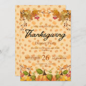 Uitnodiging voor herfst Thanksgiving diner (Voorkant / Achterkant)