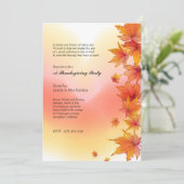 Uitnodiging voor herfst-/thanksgivingfeest met esd (Staand voorkant)