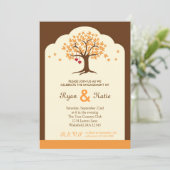 Uitnodiging voor herfst Tree Engagement Party (Staand voorkant)
