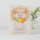 Uitnodiging voor herfst van bijtende pompoen (Staand voorkant)