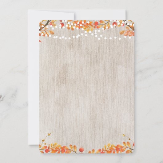 Uitnodiging voor herfst van bijtende pompoen (Achterkant)