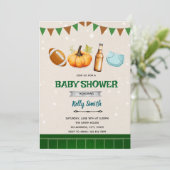 Uitnodiging voor herfst voetbal luierfeest (Staand voorkant)