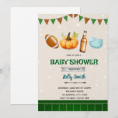 Uitnodiging voor herfst voetbal luierfeest (Voorkant / Achterkant)