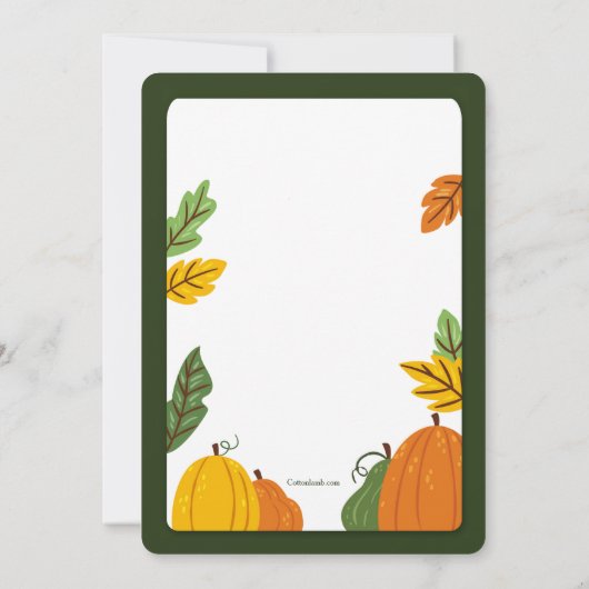 Uitnodiging voor herfst-vogelverschrikker (Achterkant)