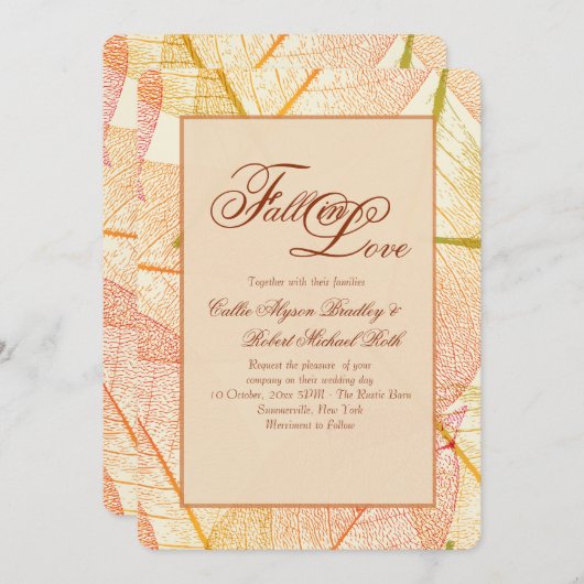 Uitnodiging voor herfstbladeren (Voorkant / Achterkant)