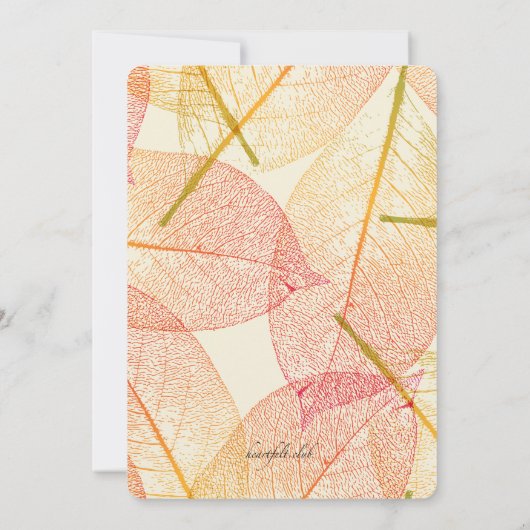 Uitnodiging voor herfstbladeren (Achterkant)