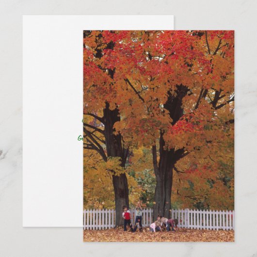 Uitnodiging voor herfstbladeren (Voorkant / Achterkant)