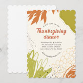 Uitnodiging voor herfstbladeren Thanksgiving-diner (Voorkant / Achterkant)