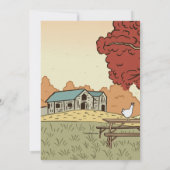 Uitnodiging voor herfstboerderij-landschapsfeestje (Achterkant)