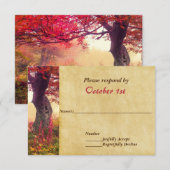 Uitnodiging voor herfstbruiloft met antwoordkaart (Voorkant / Achterkant)