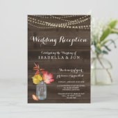 Uitnodiging voor herfstbruiloft met rustieke uitst (Staand voorkant)