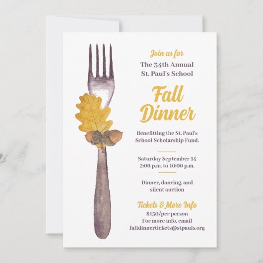 Uitnodiging voor herfstdiner of herfstgebeurtenis (Voorkant)