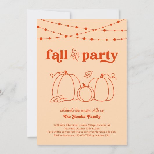 Uitnodiging voor Herfstfeest (Voorkant)