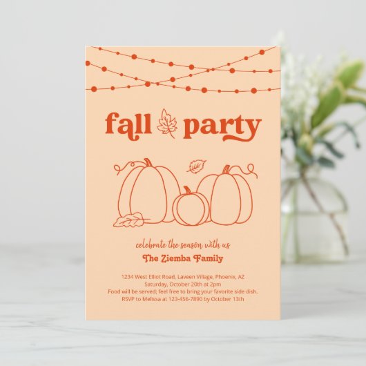 Uitnodiging voor Herfstfeest (Staand voorkant)