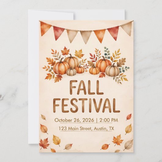 Uitnodiging voor Herfstfeest (Voorkant)