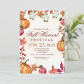 Uitnodiging voor herfstfeest met oogstfeest (Staand voorkant)
