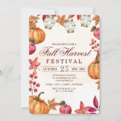 Uitnodiging voor herfstfeest met oogstfeest (Voorkant)