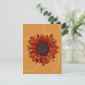 Uitnodiging voor herfstfeest - Oranje zonnebloem (Staand voorkant)