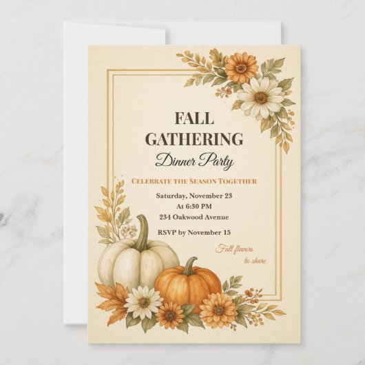 Uitnodiging voor herfstfeestdiner (Voorkant)