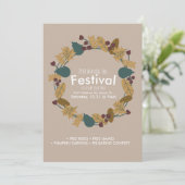 Uitnodiging voor herfstfestival pompoenkrans (Staand voorkant)