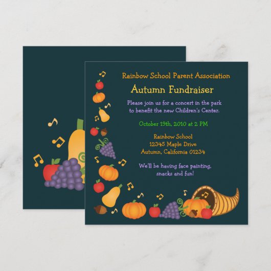 Uitnodiging voor herfstfondsenwerving (Voorkant / Achterkant)