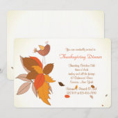 Uitnodiging voor herfstkip Thanksgiving-diner (Voorkant / Achterkant)