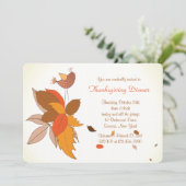 Uitnodiging voor herfstkip Thanksgiving-diner (Staand voorkant)