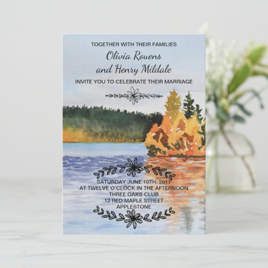 Uitnodiging voor herfstmeer (Staand voorkant)