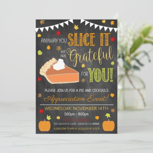 Uitnodiging voor herfsttaart appreciatie (Staand voorkant)