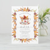 Uitnodiging voor herfstthee met bruidsdouche (Staand voorkant)