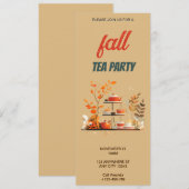 Uitnodiging voor herfstthee party (Voorkant / Achterkant)