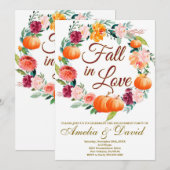 Uitnodiging voor herfstverbintenis, herfst bruidsf (Voorkant / Achterkant)