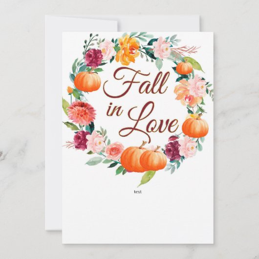 Uitnodiging voor herfstverbintenis, herfst couples (Achterkant)