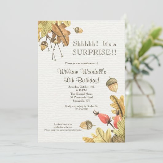 Uitnodiging voor herfstviering (Staand voorkant)